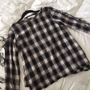 LOFT Plaid Sleeve Shirt
